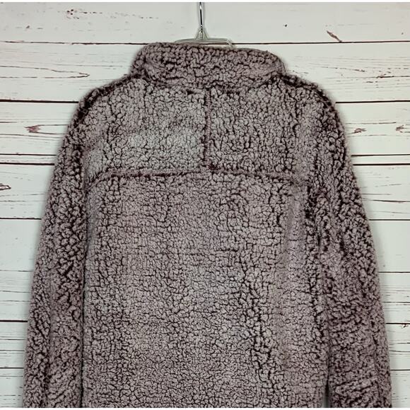 Thread & Supply Nordstrom Women's L Large Wine Sherpa Quarter Zip Fuzzy Pullover - Picture 9 of 12